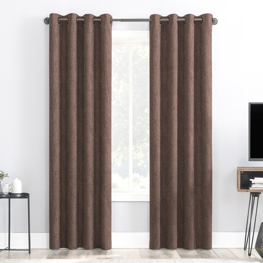 Rusty Solid Brown Polyester Blackout Curtain (2 Panels)