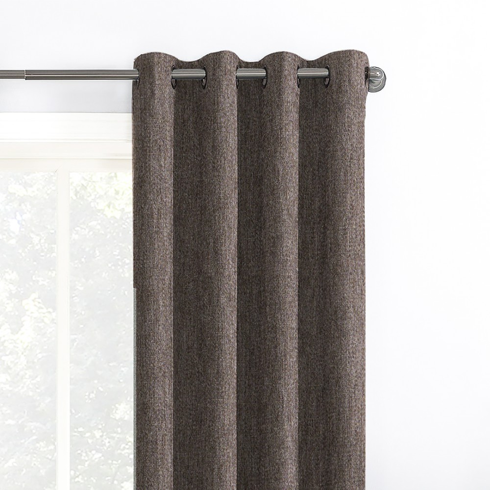 Rusty Solid Brown Polyester Blackout Curtain (2 Panels)