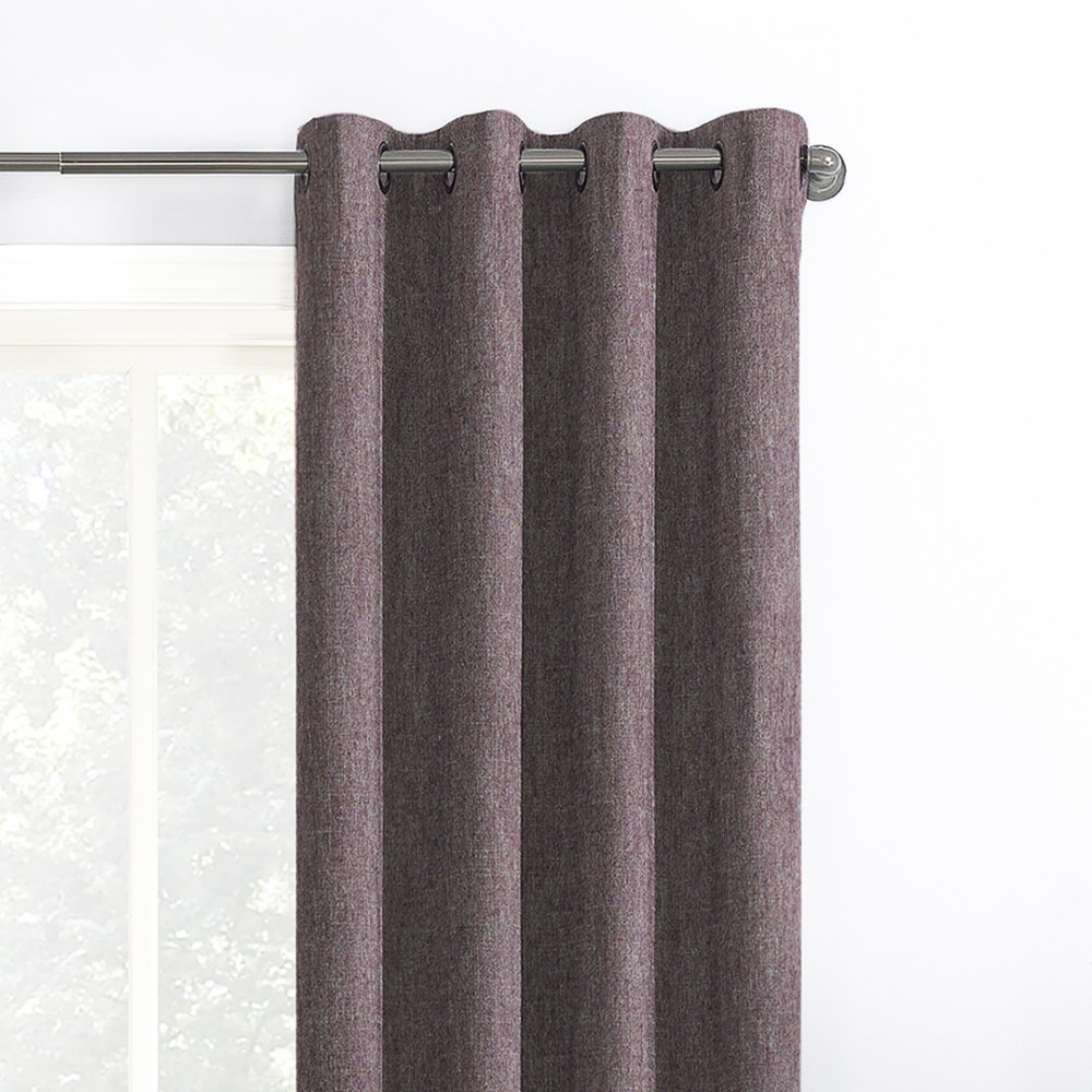 Rusty Solid Light Brown Polyester Blackout Curtain (2 Panels)