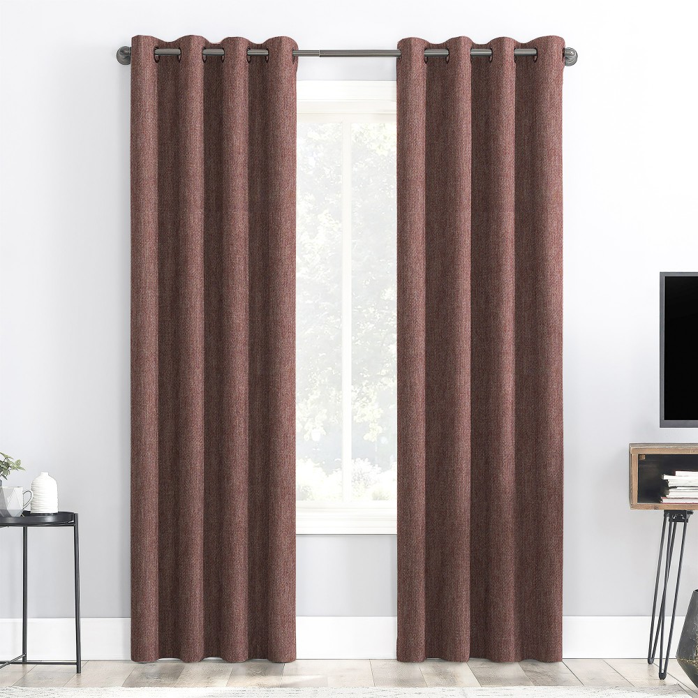 Rusty Solid Red Polyester Blackout Curtain (2 Panels)