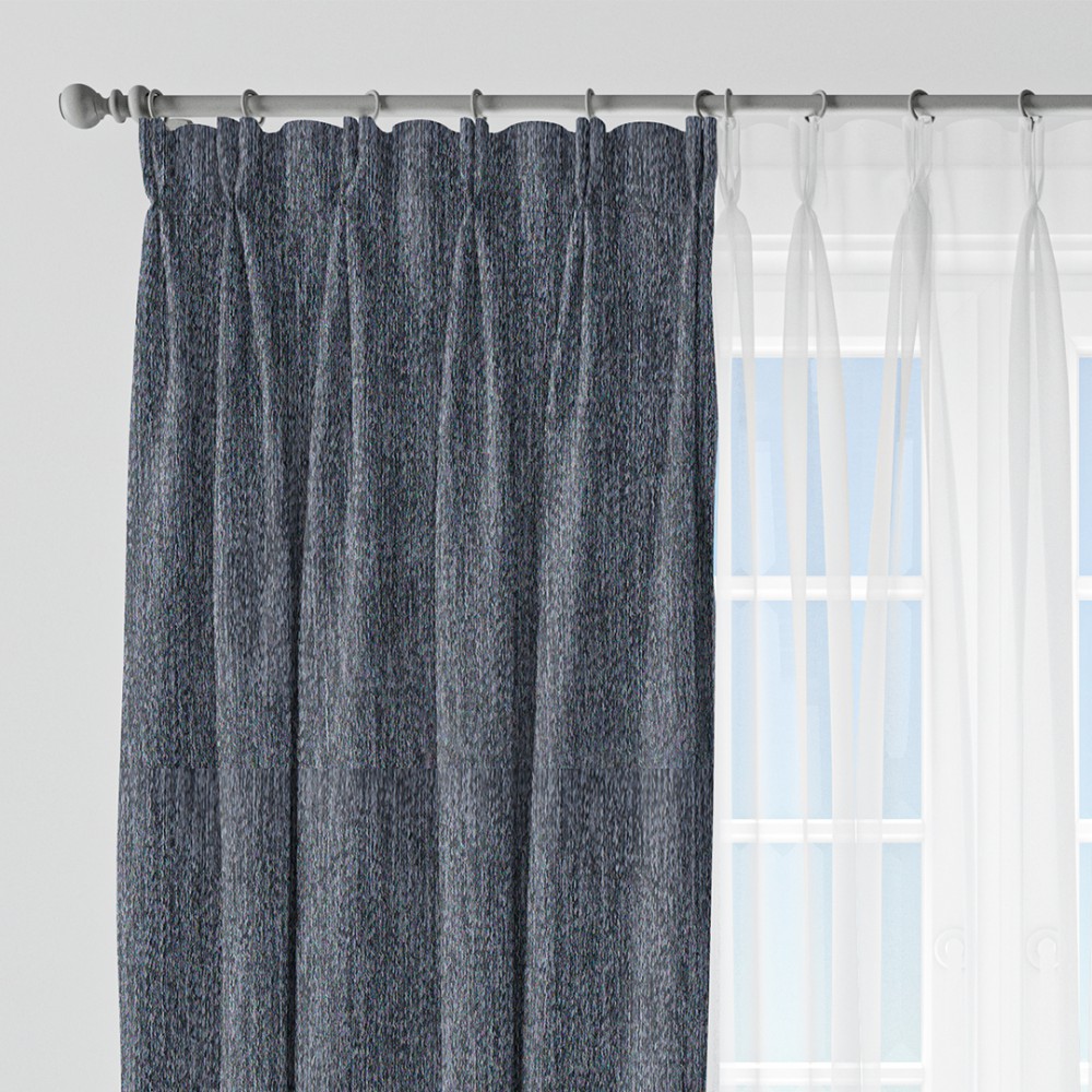 Rusty Solid Grey Polyester Blackout Curtain (2 Panels)