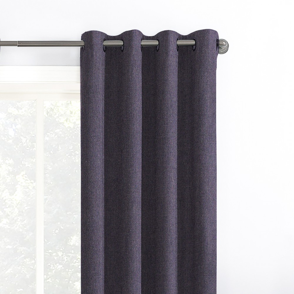 Rusty Solid Voilet Polyester Blackout Curtain (2 Panels)