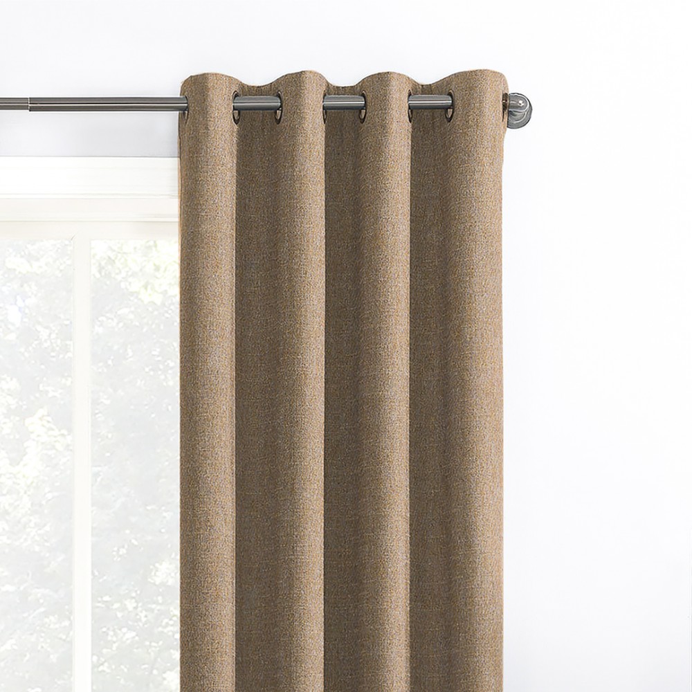Rusty Solid Peach Polyester Blackout Curtain (2 Panels)