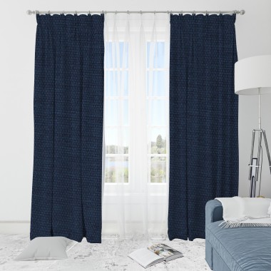 Curtainwala Self Textured Voilet Polyester Blackout Curtain (2 Panels)