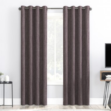 Curtainwala Rusty Solid Light Brown Polyester Blackout Curtain (2 Panels)