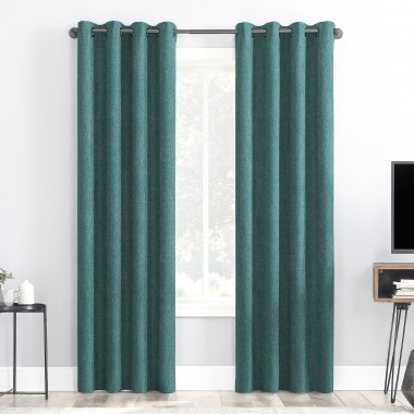 Curtainwala Rusty Solid Sea Green Polyester Blackout Curtain (2 Panels)