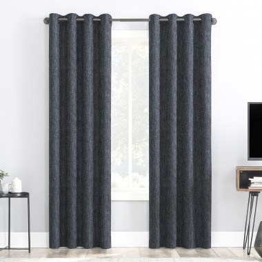 Curtainwala Rusty Solid Grey Polyester Blackout Curtain (2 Panels)