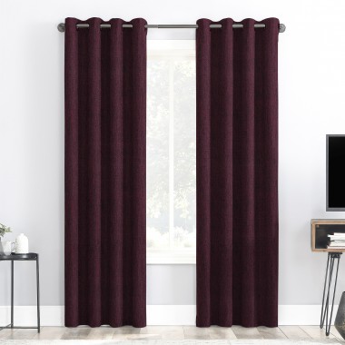 Curtainwala Rusty Solid Maroon Polyester Blackout Curtain (2 Panels)
