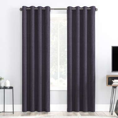 Curtainwala Rusty Solid Voilet Polyester Blackout Curtain (2 Panels)