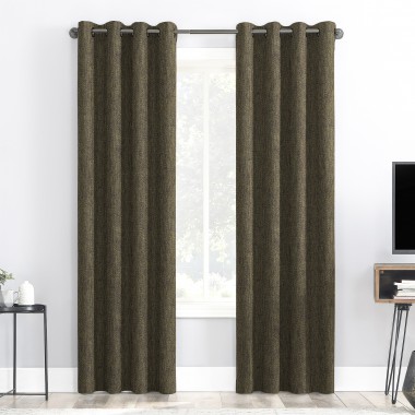 Curtainwala Rusty Solid Olive Green Polyester Blackout Curtain (2 Panels)