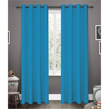 Curtainwala Kurtains2fly Polyester Blue 620 Darkening Blackout Curtains 2 Panels