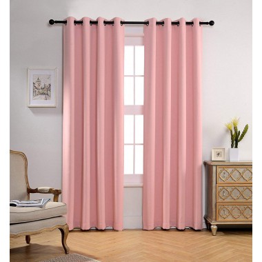 Curtainwala Kurtains2fly Pink 627 Polyester Darkening Blackout Curtains 2 Panels