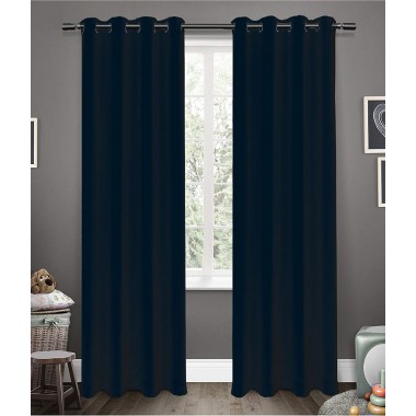 Curtainwala Kurtains2fly Blue 642 Polyester Darkening Blackout Curtains 2 Panels