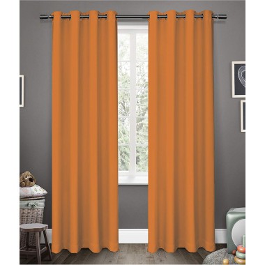 Kurtains2fly Orange 634 Polyester Darkening Blackout Curtains 2 Panels