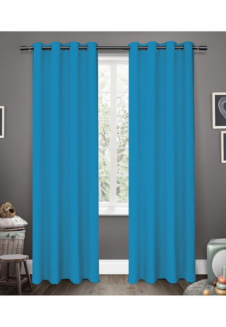 Kurtains2fly Polyester Blue 620 Darkening Blackout Curtains 2 Panels