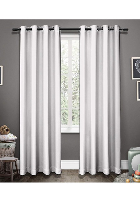 Kurtains2fly Whitish Grey 601 Polyester Darkening Blackout Curtains 2 Panels