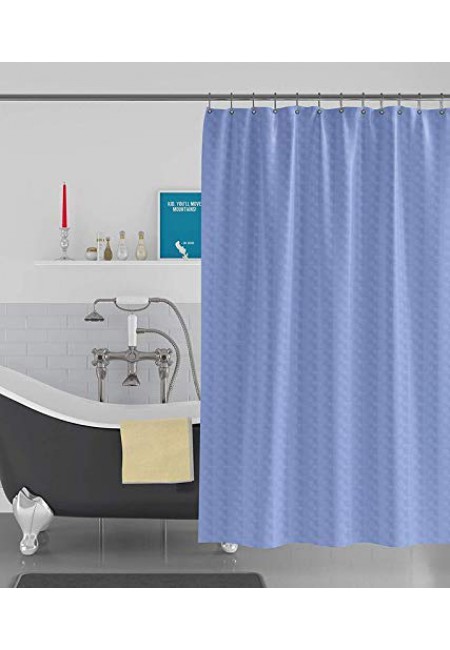 kurtains2fly Cube Textured Light Blue - 60 Water-Repellent 1 Panel Shower Curtain