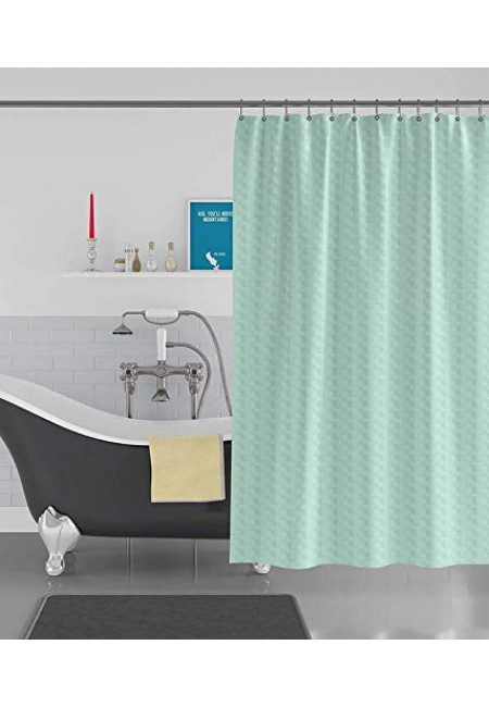 kurtains2fly Cube Textured Light Green - 61 Water-Repellent 1 Panel Shower Curtain