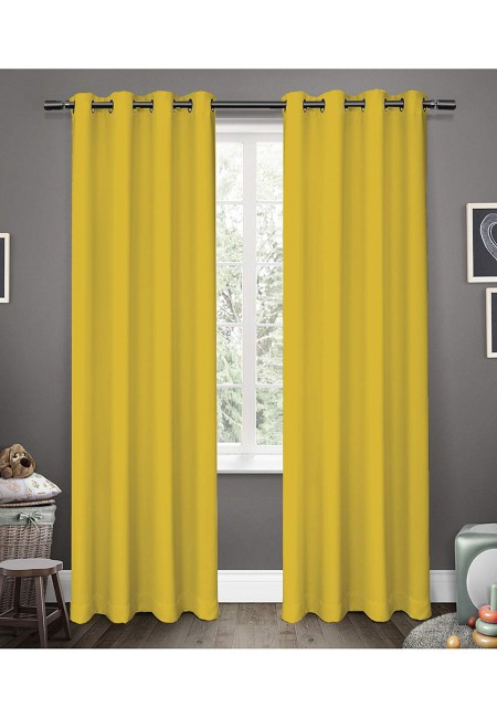Kurtains2fly Yellow 614 Polyester Darkening Blackout Curtains 2 Panels