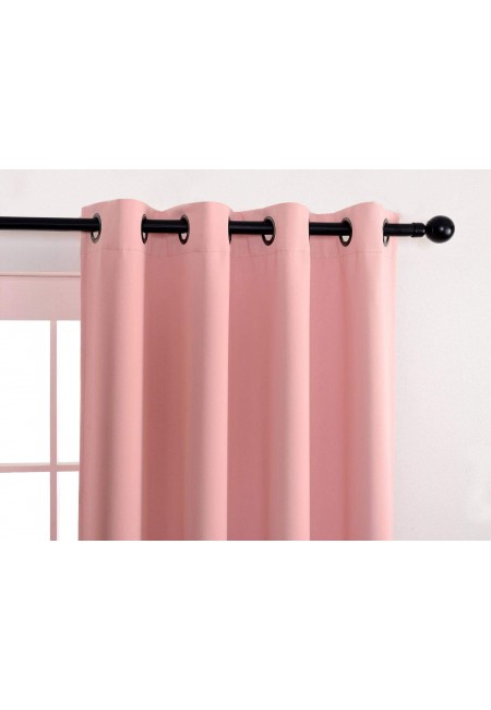 Kurtains2fly Pink 627 Polyester Darkening Blackout Curtains 2 Panels
