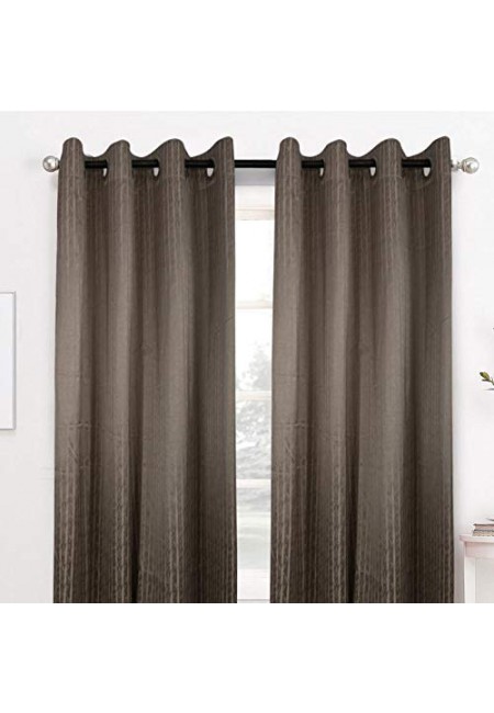 Kurtains2fly Evince 12 Grey Polyester Jacquard Fabric Curtains Set of 2 Panel