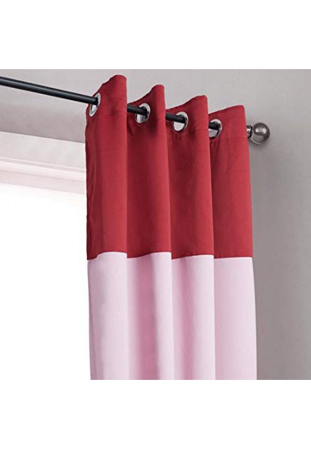 Kurtains2fly Maroon Pink 640/627 2 Panels Twin Two Color Blackout Opaque Curtains