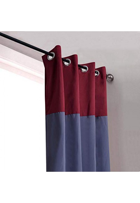 Kurtains2fly Maroon Purple 640/625 2 Panels Twin Two Color Blackout Opaque Curtains
